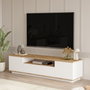 Hanah Home Soporte de TV Fr7-Aw Pino Atlántico y Blanco